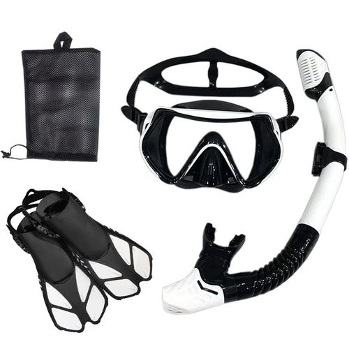 Sicicompetitivity-Ensemble Et Lunettes De Plongée,Tube De Natation,Adulte,Unisexe - Type White Black-L/Xl #B