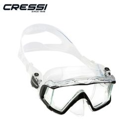 Cressi- De Plongée En Apnée Pour Adultes,Jupe En Silicone À Trois Lentilles,Pano3 - Type Clear Black