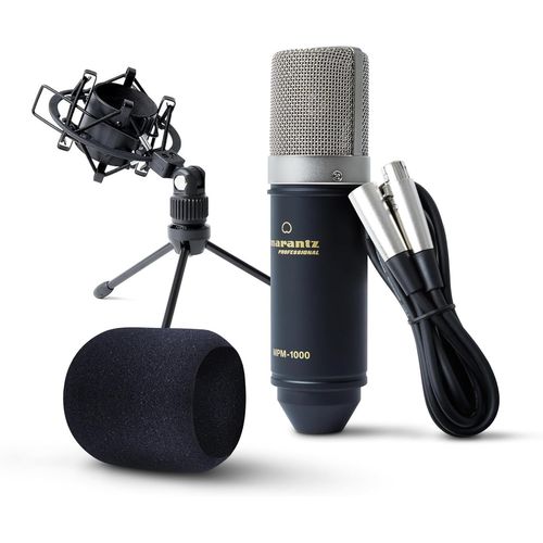 GOTHICANA BY EMPMpm-1000 - Micro Studio À Condensateur Xlr Avec Pied De Bureau Et Câble Pour Le Podcast, Le Streaming, Le Chant, Le Télétravail Et Le Gaming