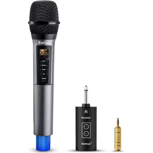 GOTHICANA BY EMPMicro Sans Fil Professionnel 50M, Uhf Micro Karaoke Gris