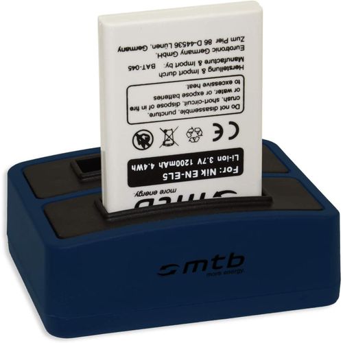 GOTHICANA BY EMPBatterie + Double Chargeur (Usb) En-El5 Pour Nikon Coolpix 3700, 4200... / P80, P90, P100, P500, P510, P5100, P6000¿ - V. Liste! (Cable Micro Usb Inclus)