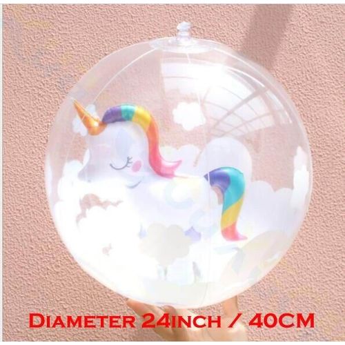 Ballon De Plage En Plumes Transparentes Gonflables,Piscine Extérieure,Jeu D'eau,Jouet De Fête Pour Enfants,Accessoires Photo De Volley-Ball - Type Model D 40cm