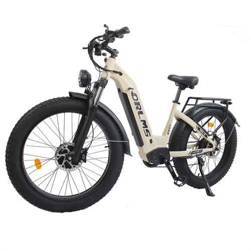Vélo Électrique Orlms Mn-6 26 Pouces, Double Moteur, 3000 W, 52 V, 23 Ah, 60 Km/H, Pneus Larges 26 X 4,0, 7 Vitesses Shimano, Freins Hydrauliques - Kaki
