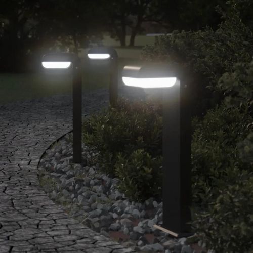 Lampadaires D'extérieur 3pcs Noir Aluminium Moulé Sous Pression