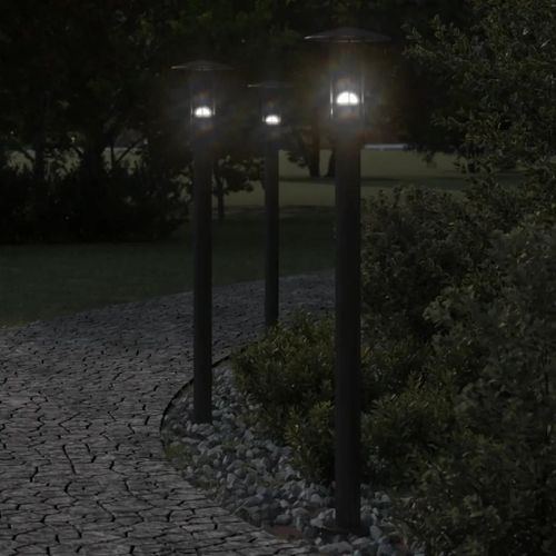 Lampadaire D'extérieur Noir 100 Cm Acier Inoxydable