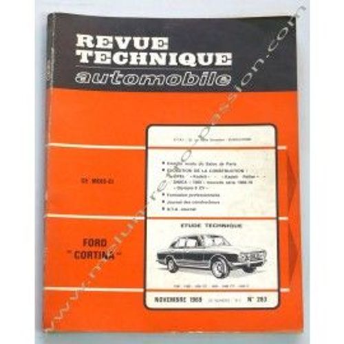 Revue Technique Automobile N°283-Ford "Cortina"