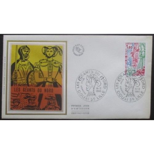 France Fdc Les Géants Du Nord 16-02-80 Douai Et Lille