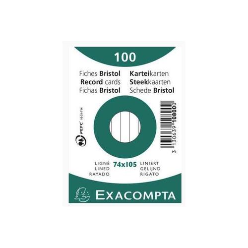 Exacompta Fiches Bristol, A7, Lign¿, Assorti