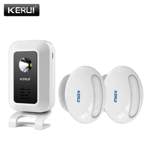 KERUI M7 bienvenue capteur de mouvement alarme de sécurité 32 chansons carillon sans fil maison intelligente LED veilleuse porte fenêtre magasin - Type 1host 2detector