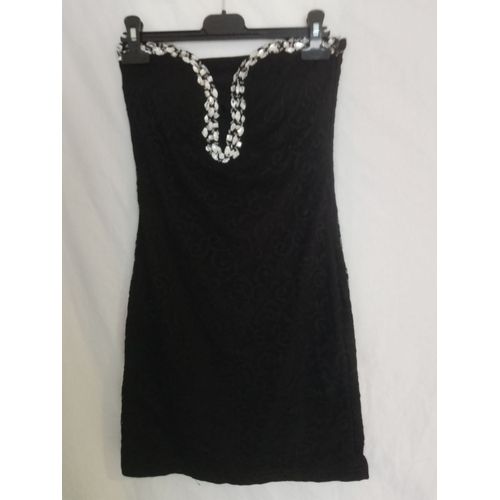 Robe Noire Bustier Avec Strass