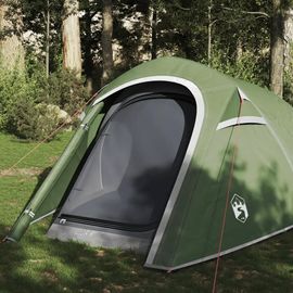 Tente De Camping Tunnel 3 Personnes Vert Imperméable