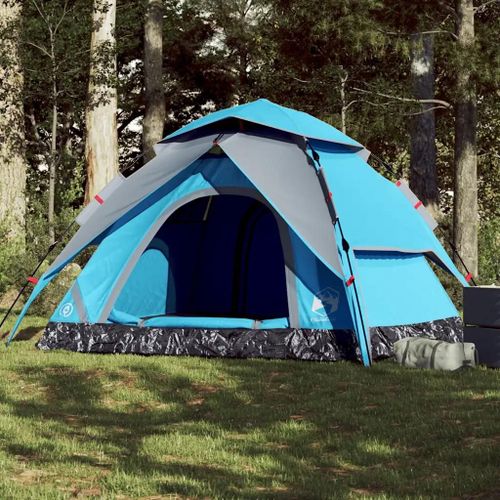 Tente De Camping À Dôme 5 Personnes Bleu Libération Rapide