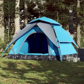 Tente De Camping À Dôme 5 Personnes Bleu Libération Rapide