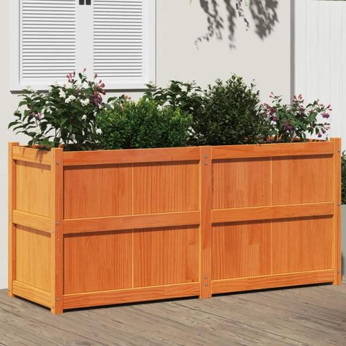 Jardinière Cire Marron 150x50x70 Cm Bois De Pin Massif