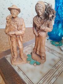 Santons bois sculptés main