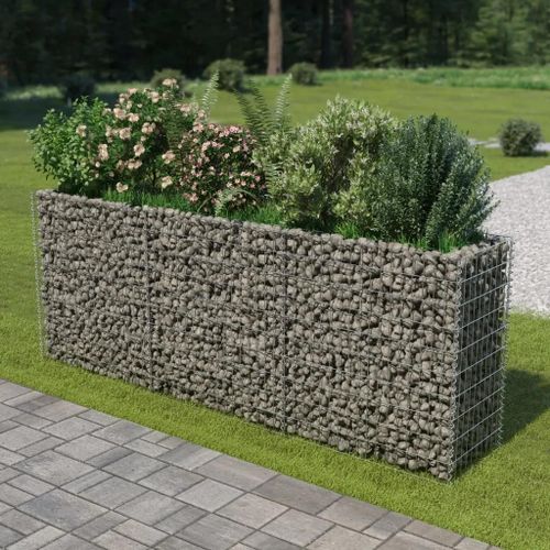 Lit Surélevé À Gabion Acier Galvanisé 270x50x100 Cm