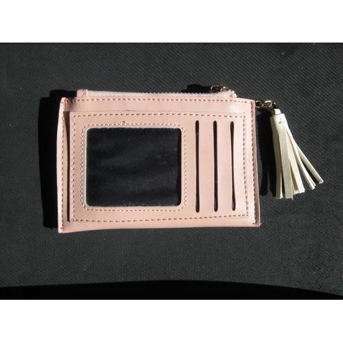 porte monnaie / cartes / billets - bicolore rose & crème