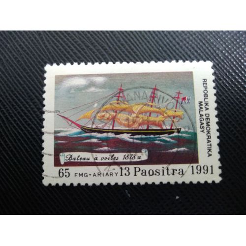Timbre Madagascar Y T 1018 Clipper 1878 1991 (050409 )