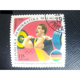Timbre Madagascar Yt 1065 Jeux Olympiques D'été - Barcelone - Haltérophilie 1992 (030309 )