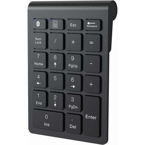 Pavé Numérique Sans Fil, Clavier Numérique Ergonomique Portatif Mini Avec Récepteur Usb 2.4G, Pavé De Calcul De Bureau 18 Touches Pour Ordinateur Portable, Surface Pro, Pc (Noir)
