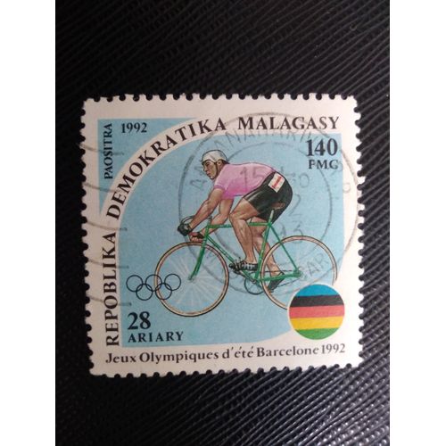 Timbre Madagascar Yt 1064 Jeux Olympiques D'Été - Barcelone - Cyclisme 1992 (030309 )