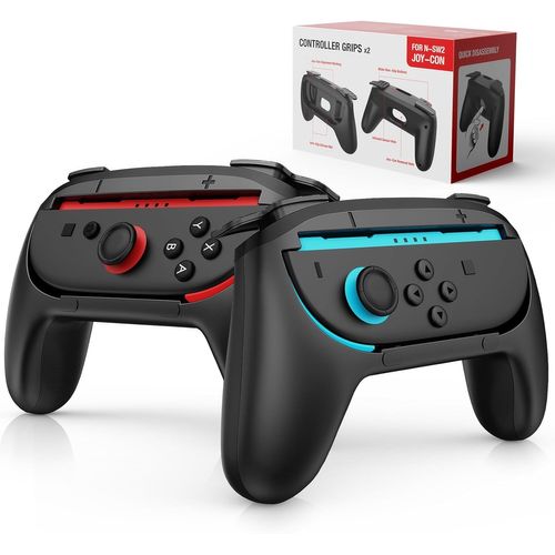 Gothicana By Emplot De 2 Poignées De Manette Compatibles Avec Nintendo Switch 2 Joy-Cons 2025, Support Joycon Confortable Pour Accessoires Nintendo Switch 2025, Noir