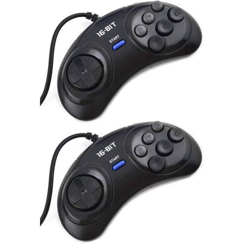 Gothicana By Emp: 2 X Manette 6 Boutons Compatible Avec Console De Jeu Sega Megadrive, Genesis, Master System