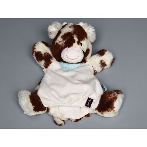 Doudou Vache Marionnette Blanc Marron Kaloo