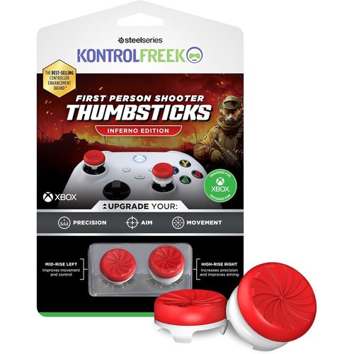 Gothicana By Empfps Freek Inferno Pour Manette Xbox One Et Xbox Series X, Joysticks Performants, 1 Haute Taille, 1 Taille Moyenne, Rouge/Blanc