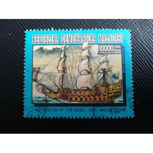 Timbre Madagascar Y T 1171 Souverain Des Mers, Angleterre, 1637 1993 (050409 )