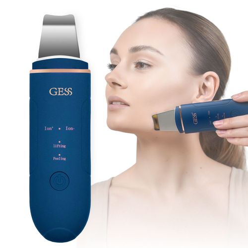 Gess Sky Épurateur De Peau 4 Modes - Skin Scrubber, Ultrason Visage, Lifting, Ion+, Ion-, Anti-Acné - Epurateur De Peau Pour Une Peau Claire Et Radieuse, Bleu