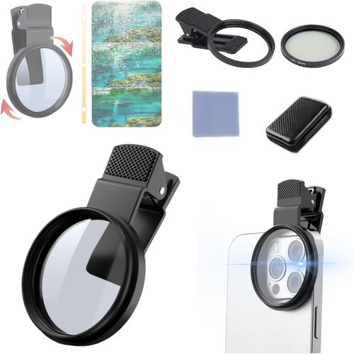 Kit de filtres polarisants circulaires Sightfelt 52 mm Clip-0n CPL pour téléphone, compatible avec la plupart des téléphones portables (2025)