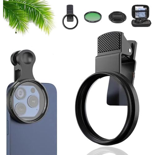Kit de filtres polarisants circulaires Clip-0n CPL 52 mm pour téléphone, compatible avec la plupart des smartphones