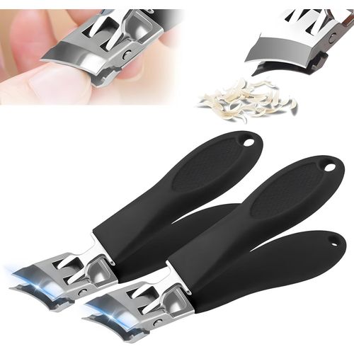 Coupe-Ongles Incliné Anti-Éclaboussures, Large Ouverture, Portable, Ultra Tranchant, Incurvé, Pour Les Ongles Épais, Pour Les Personnes Âgées, Hommes Et Femmes (Orange 