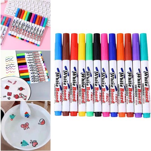 Lot De 12 Stylos À Dessin Magiques, 8/12 Couleurs, Stylos À Eau Magiques, Ensemble De Dessins À L'encre Flottante Pour Enfants Avec Cuillères, Marqueurs À Eau Pour Tatouage