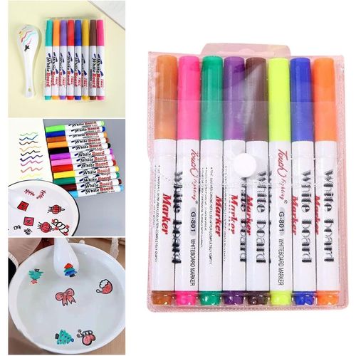 Lot De 12 Stylos À Dessin Magiques, 8/12 Couleurs, Stylos À Eau Magiques, Ensemble De Dessins À L'encre Flottante Pour Enfants Avec Cuillères, Marqueurs À Eau Pour Tatouage