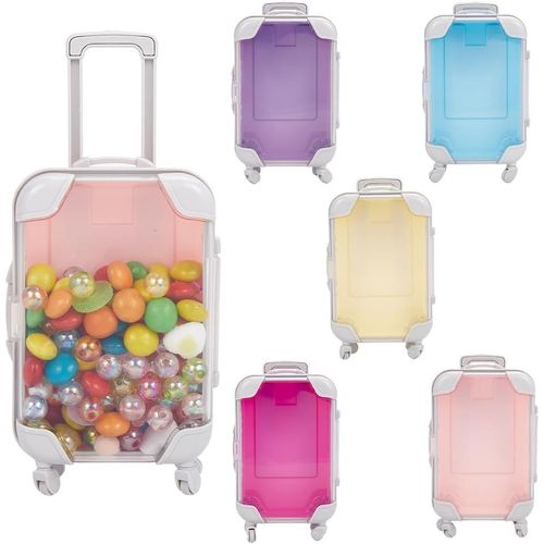 Lot De 5 Mini Valises Cadeaux Vides En Plastique Abs, 5 Couleurs, Pour Ranger Les Faux Cils, Les Bonbons, Le Maquillage, Les Voyages 