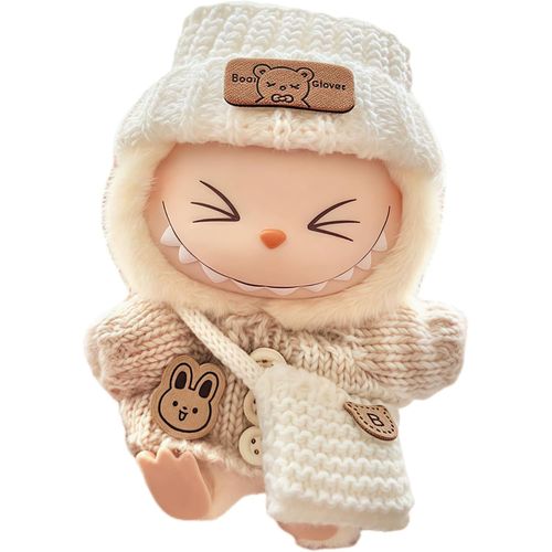 Vêtements Labubu Pour Poupée (Sans Poupée) - Ensemble 3 Pièces En Crochet Fait Main Pour Poupée De 17 Cm, Vêtements Pour Labubu, Tenue Labubu Haut De Gamme Avec Accessoires