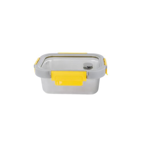 Pika - Boite Alimentaire 480ml En Inox Et Couvercle En Verre Trempé | Hermétique Et Légère | Compatible Micro-Ondes, Four, Congélateur | Metalshock