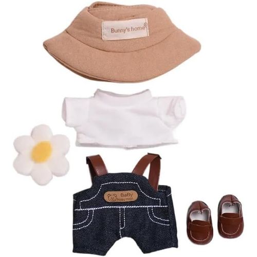 Vêtements De Poupée De 17 Cm Adaptés Aux Accessoires De Poupées Labubu De 17 Cm Accessoires De Poupées Labubu De 17 Cm 1 T-Shirt + 1 Chapeau + 1 Chaussures + 1 Corbeille À Cheveux + 1 Combinaison Pas