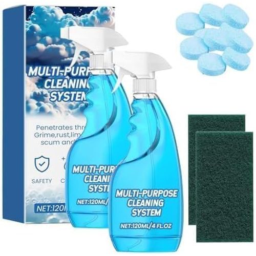 Spray nettoyant pour toilettes Splash, mousse nettoyante Splash, tablettes et flacon pulvérisateur Splash, nettoyant multi-usages Splash Spray (bouteille et 10 tablettes nettoyantes)