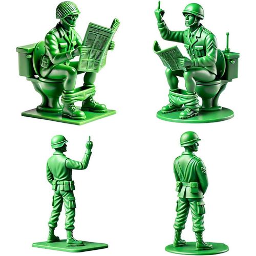 Figurines d'hommes de l'armée verte amusantes, soldats militaires classiques, petites figurines d'hommes de l'armée en plastique, mini-soldat fantaisie pour décoration de bureau