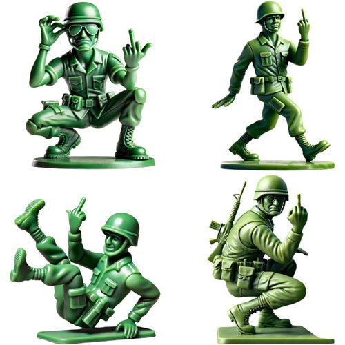 Figurines D'action De Vétéran Vert Drôle, Soldat Vert Drôle, Soldats Militaires Classiques, Petites Figurines D'hommes De L'armée En Plastique