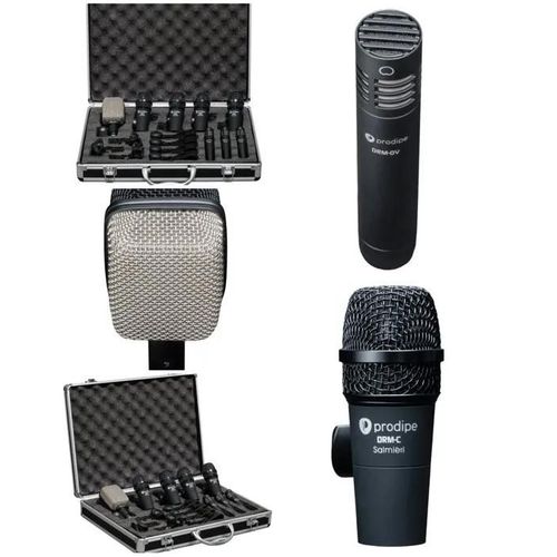 Set de 8 micros-Batterie 3 pinces micro 3 bonnettes cigare 4 clamps pour fut 1 x DRM-KD 4 x DRM-C