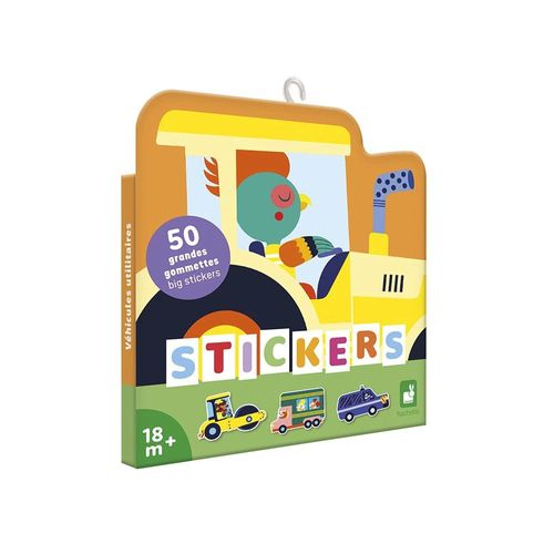 50 Grandes Gommettes Stickers Véhicules - Janod