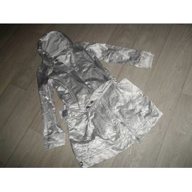 Veste Cop Copine Argentée, Longue, Fluide Capuche Taille 36 Tbe