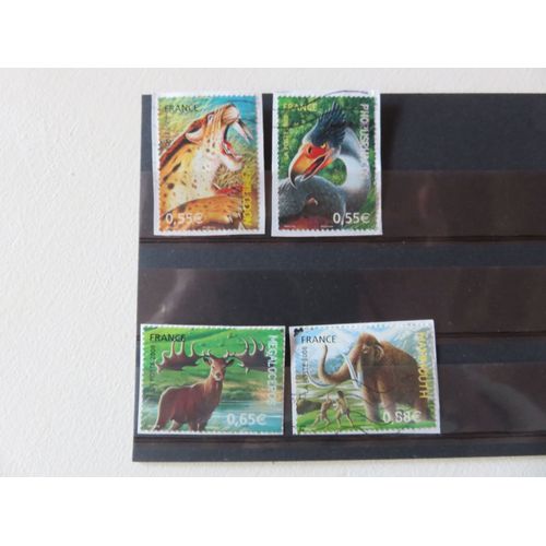 Lot De 4 Timbres Oblitérés "Faune Préhistorique" - 2008