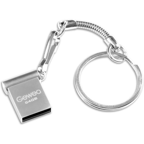 SHILIU-Clé USB 64Go 2.0, Métal Clé USB 64 Giga Mini Clef USB 64GO Imperméable USB 2.0 Pen Drive 64GB avec Crochet pour Ordinateur P[