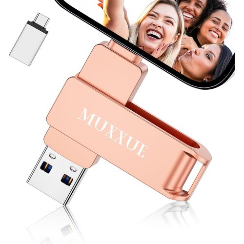 SHILIU-Cle USB iphone 256Go, clé USB iphone 3-en-1 en Métal, Cle USB pour iphone, i-Pad, PC, Tablette et Smartphone Android Type-C,[
