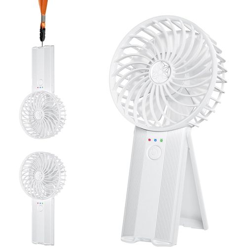 SHILIU-Ventilateur Portable, Mini Ventilateur Silencieux USB Rechargeable, Petit Ventilateur Personnel à 4 Vitesses, Pile de Poche [